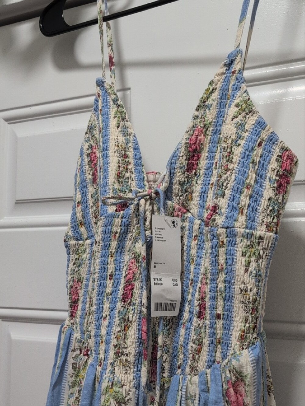 Urban Outfitters Blue & Cream Floral Stripe Maxi Dress - Picture 2 of 7